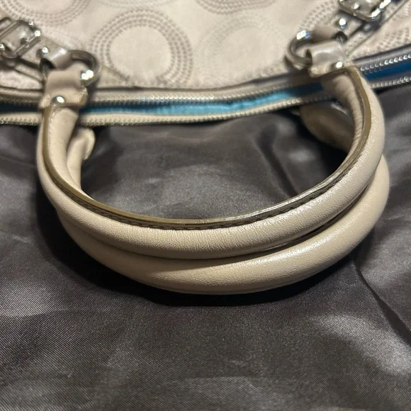 Coach Madison Vintage Dotted Op Art Sophia Satchel with Turquoise Interior - Picture 8 of 16